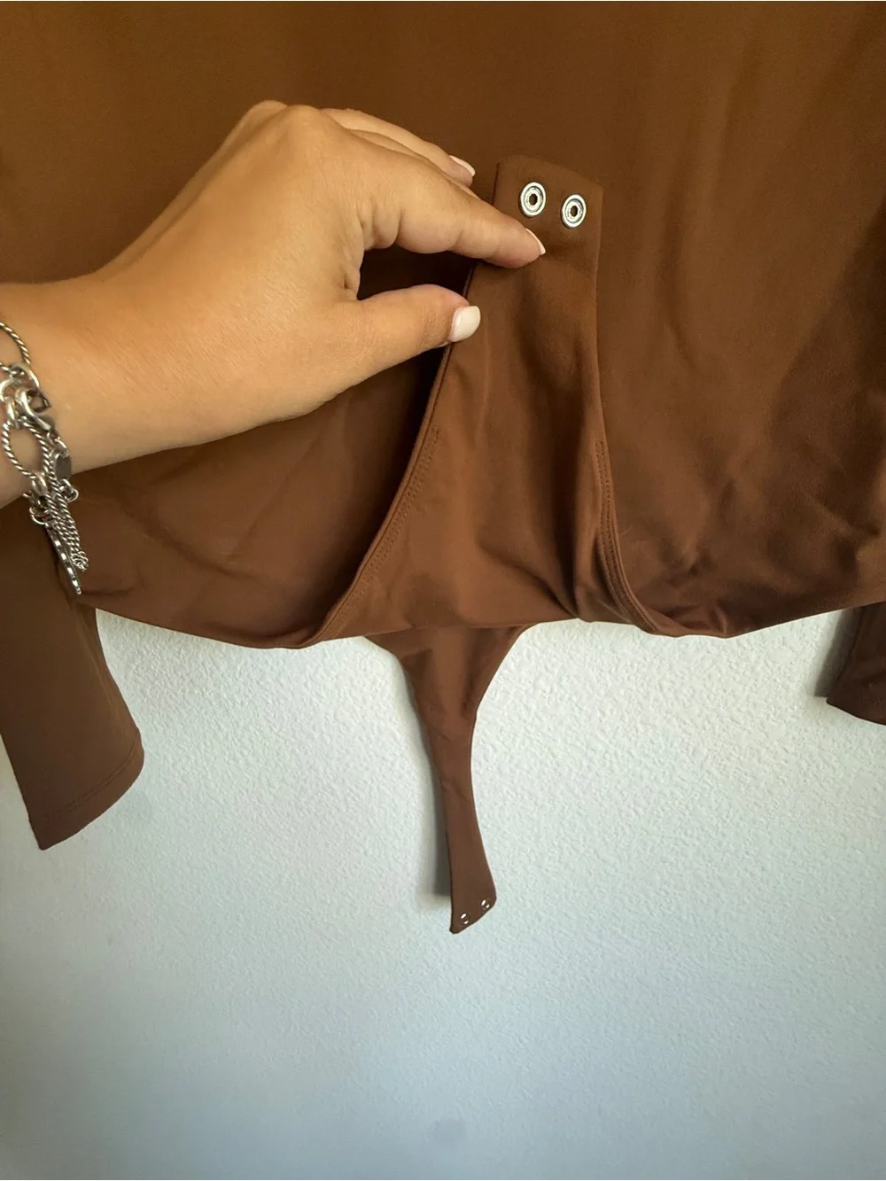 nuuds Rust Brown Scoop Neck Bodysuit
